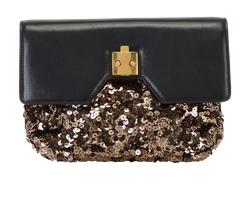 Alexis Clutch, Leather/Sequin, Black/Gold, 005, 2*
